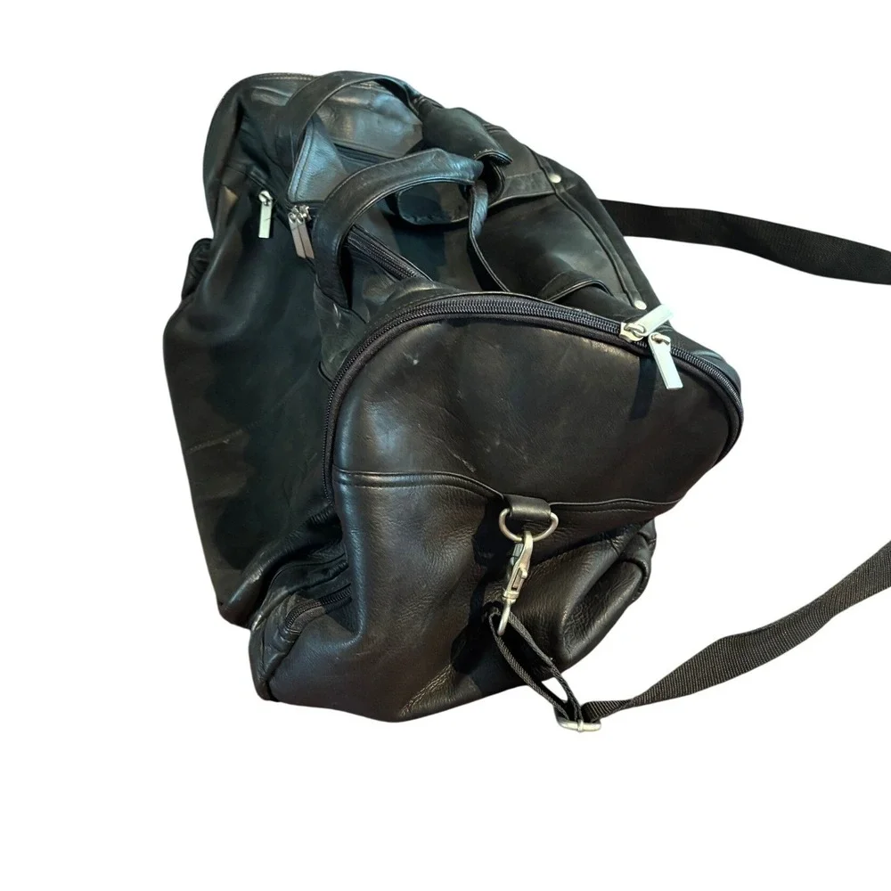 Genuine Leather Duffel Bag Black Travel Weekender Made in Colombia S.A. Carry On